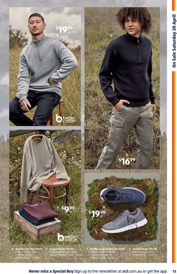 Aldi Clothing Specials 20 Apr 2024