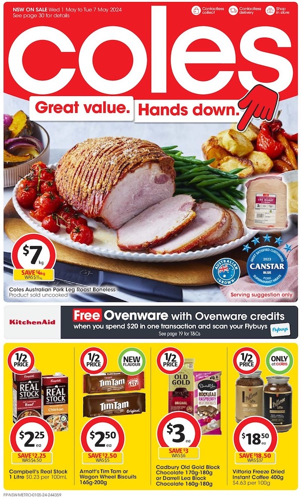 Coles Catalogue 1 - 7 May 2024 Half-Price Specials