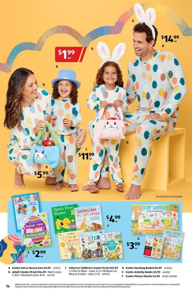 ALDI Easter Sale Mar 26 Pajamas 2025