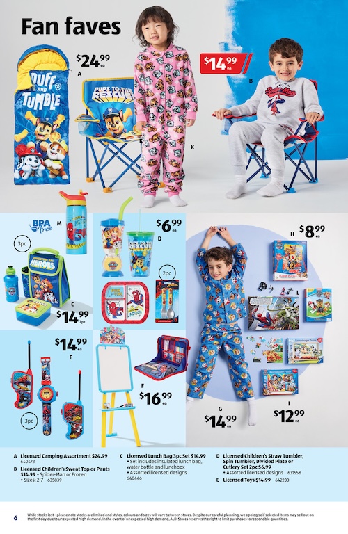 ALDI Catalogue Kids' Pajamas, American Snacks
