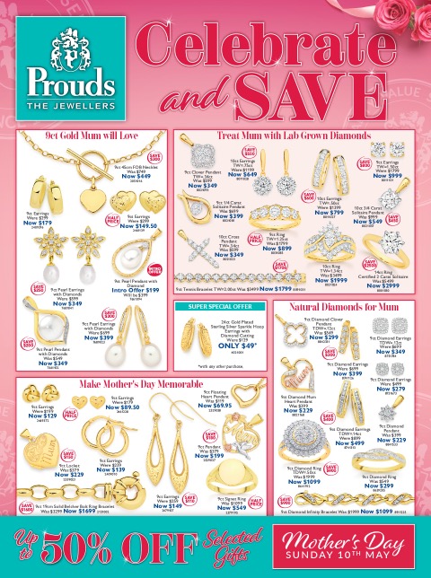 Prouds Catalogue – Mother’s Day Specials & Big Savings
