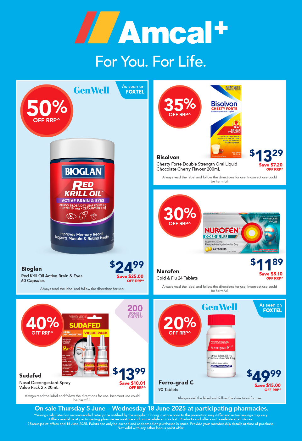Amcal Catalogue June 4 - 18, 2025 For You. For Life. | Catalogue AU