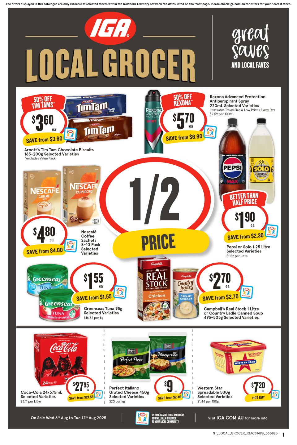 IGA Catalogue August 5 - 12, 2025 NT Local Grocer | Catalogue AU