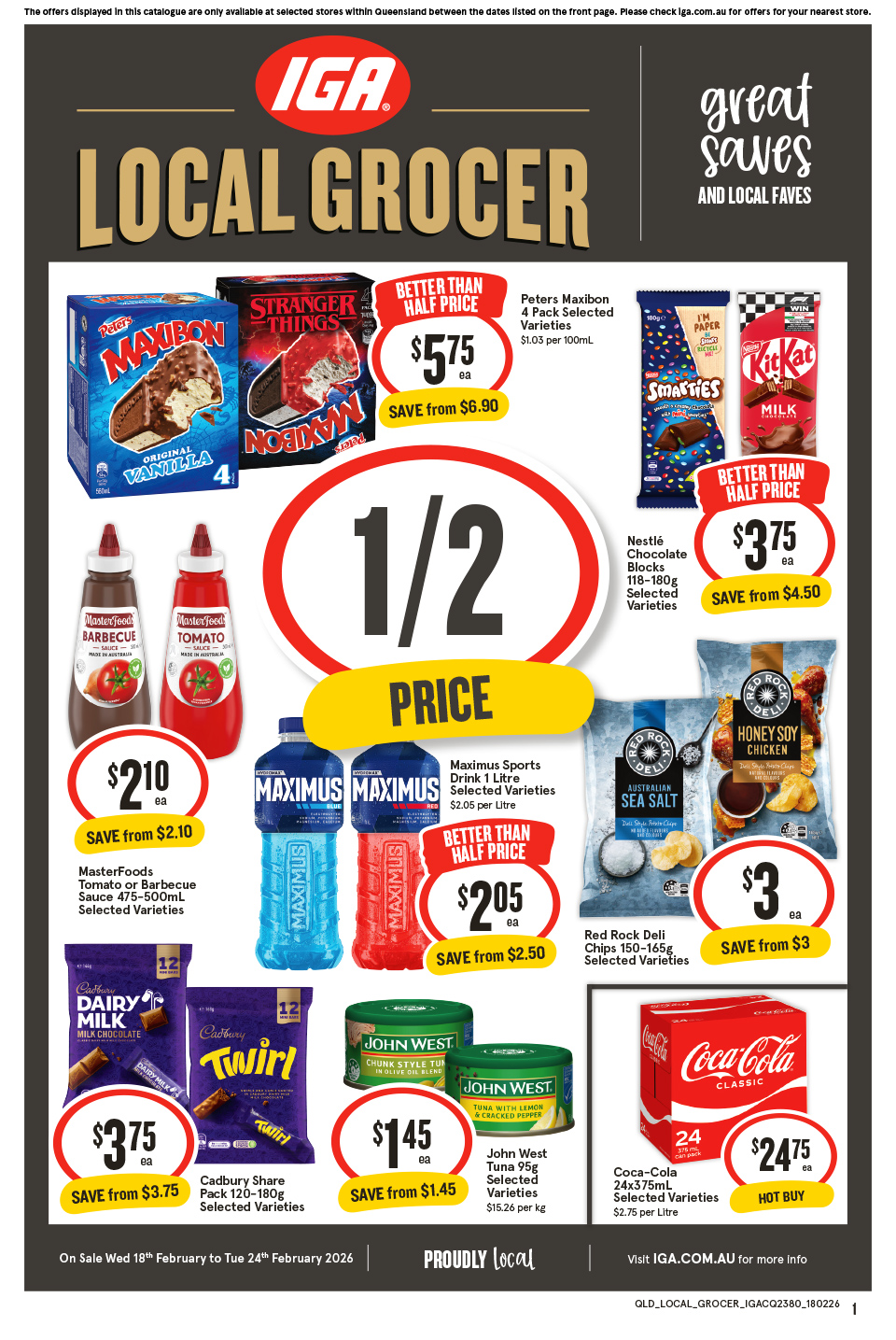 IGA Catalogue February 18 - 24, 2026 QLD Local Grocer | Catalogue AU