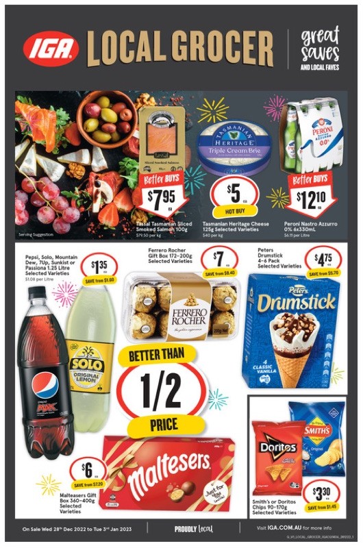 IGA Catalogue Local Grocery 28 Dec 2022 - 3 Jan 2023 | Catalogue AU