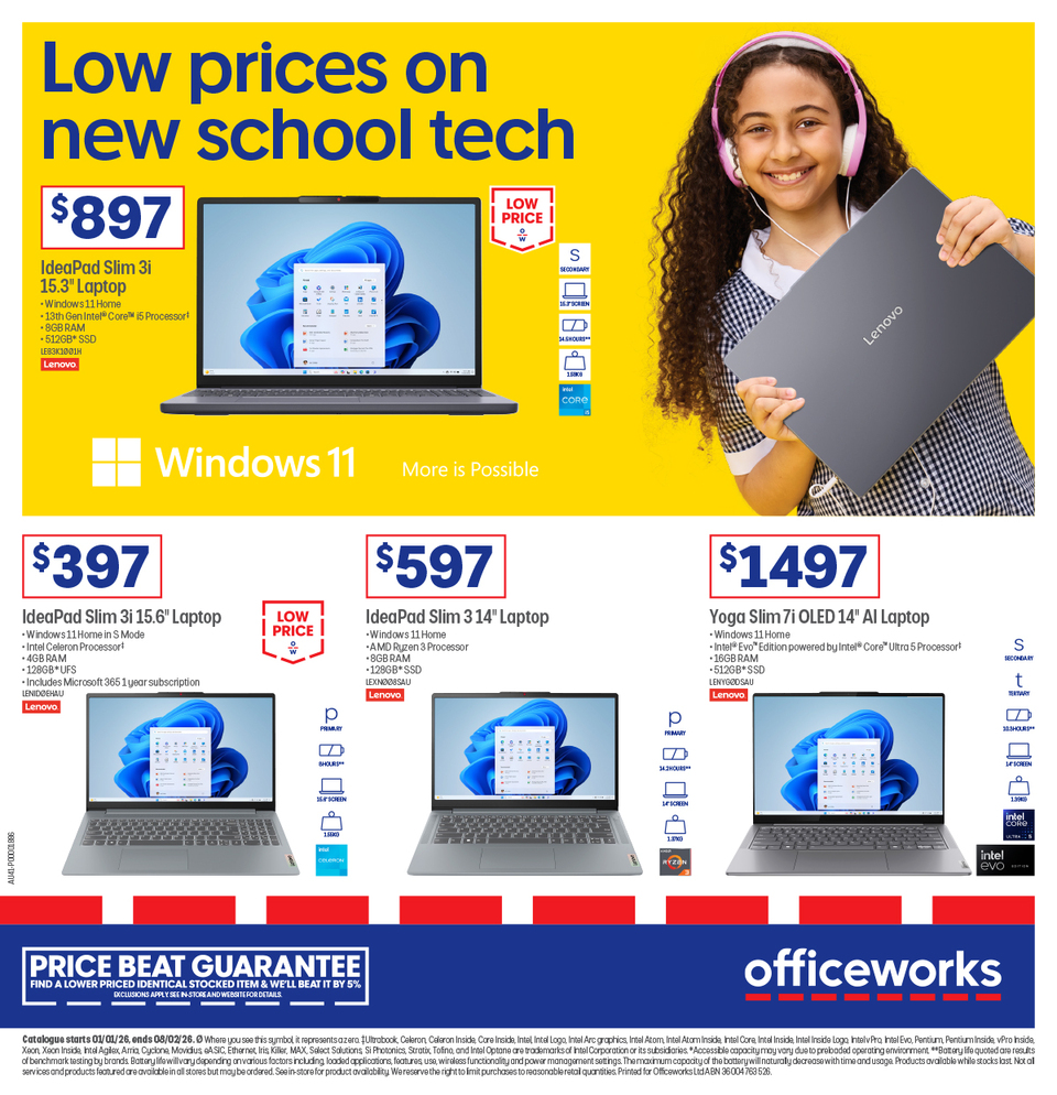 Officeworks Tech Side Officeworks Catalogue December 31, 2025 - February 8, 2026 Low Prices ...