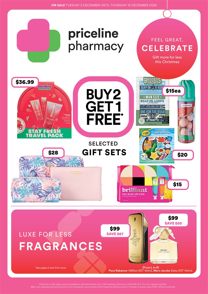 Priceline Catalogue Week 23 Christmas/ 3 for 2 2024 Catalogue AU