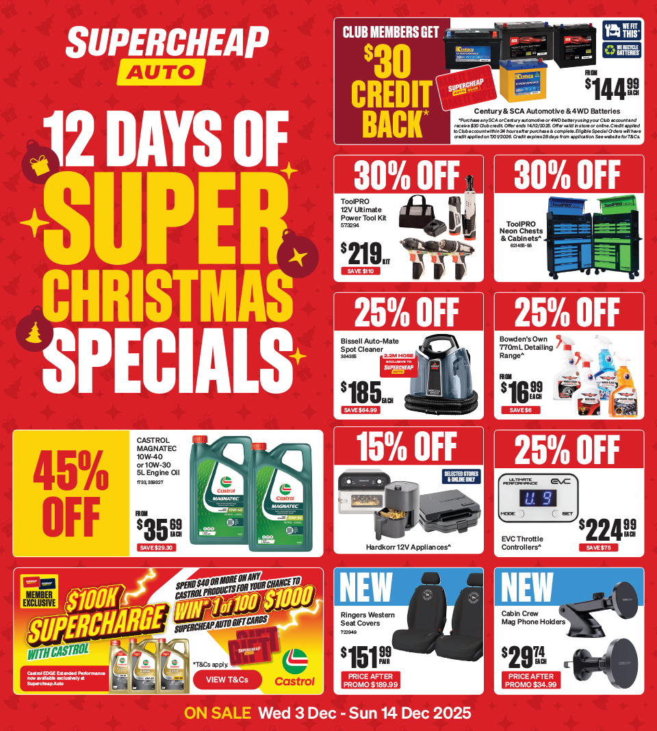 Supercheap Auto Rockingham Supercheap Auto Catalogue December 2 - 14, 2025 12 Days of Super ...